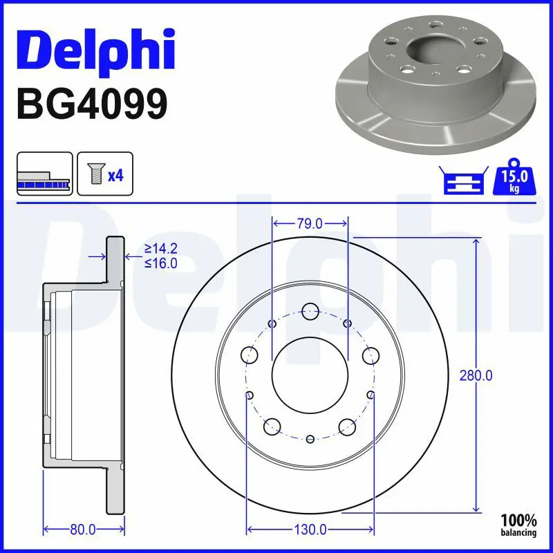 Bremžu diski DELPHI BG4099