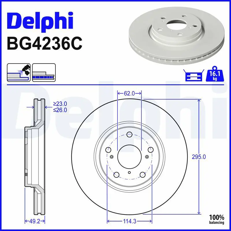 Bremžu diski DELPHI BG4236C