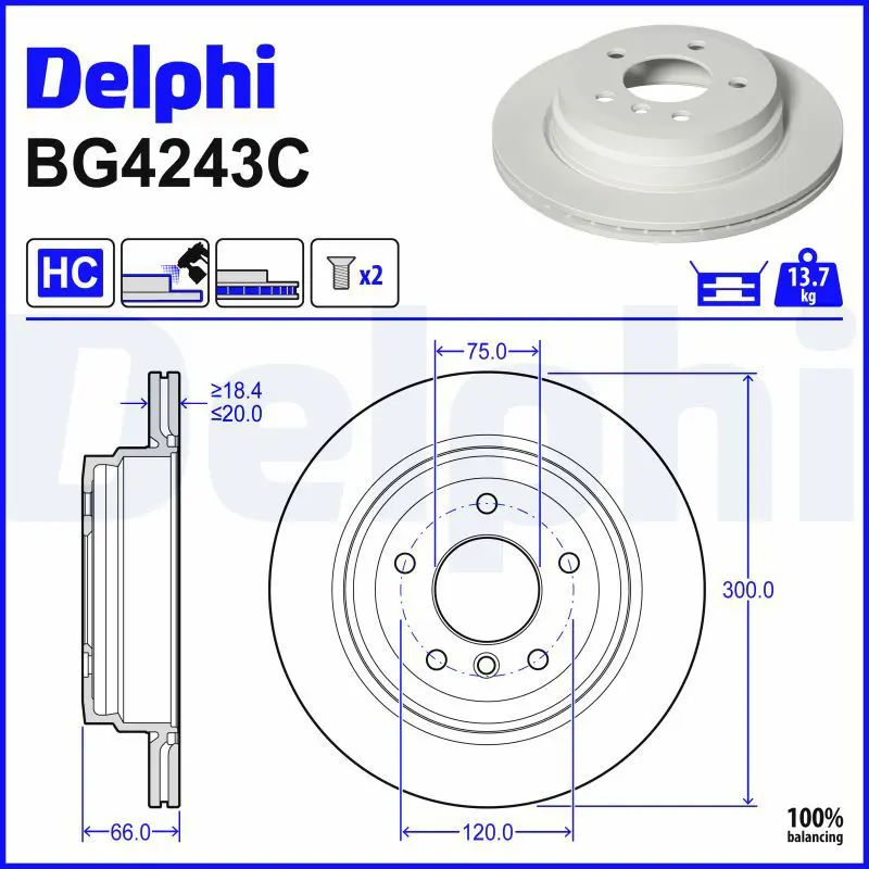 Bremžu diski DELPHI BG4243C