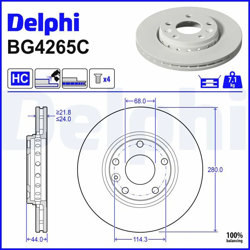 Bremžu diski DELPHI BG4265C