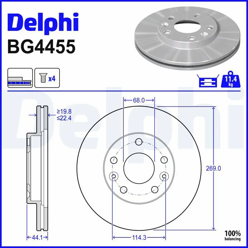 Bremžu diski DELPHI BG4455