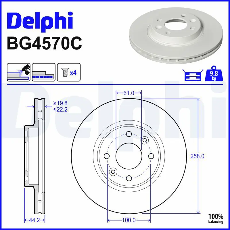 Bremžu diski DELPHI BG4570C