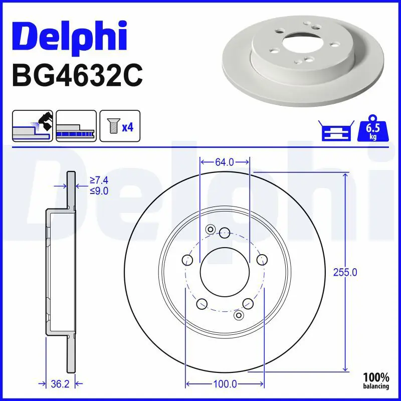 Bremžu diski DELPHI BG4632C