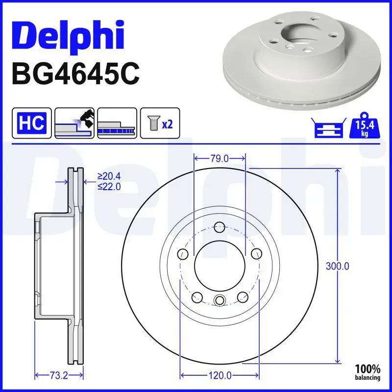 Bremžu diski DELPHI BG4645C