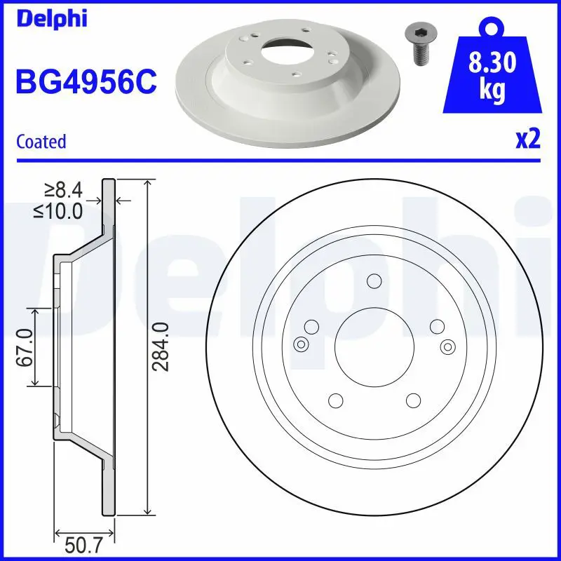 Bremžu diski DELPHI BG4956C