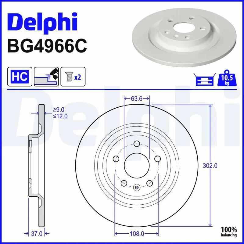 Bremžu diski DELPHI BG4966C