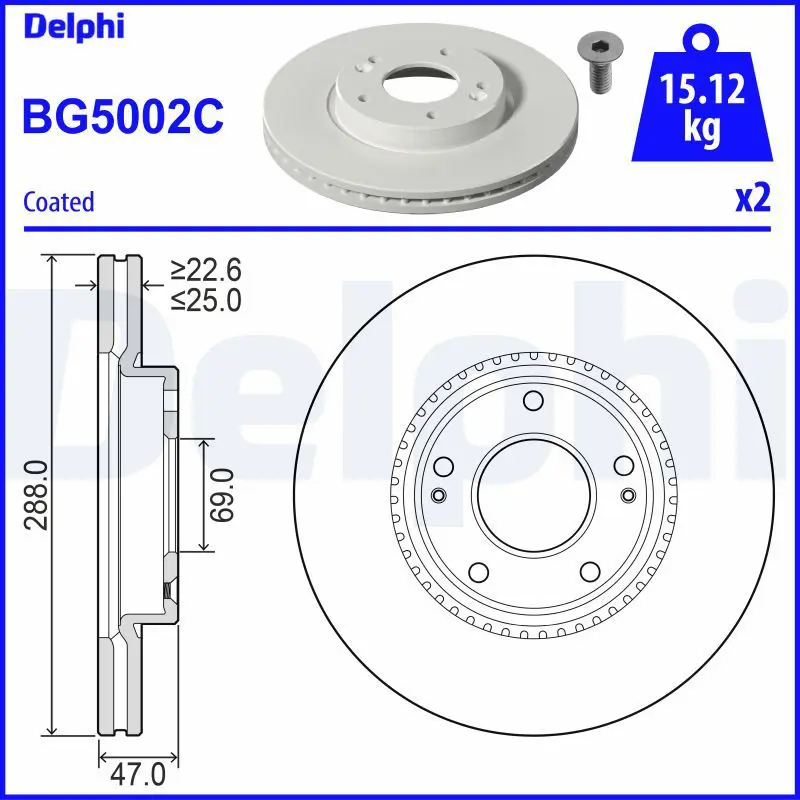 Bremžu diski DELPHI BG5002C