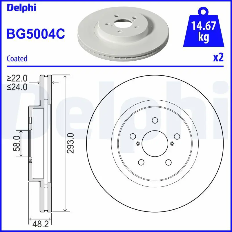 Bremžu diski DELPHI BG5004C