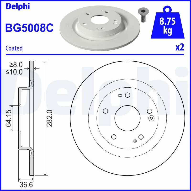 Bremžu diski DELPHI BG5008C