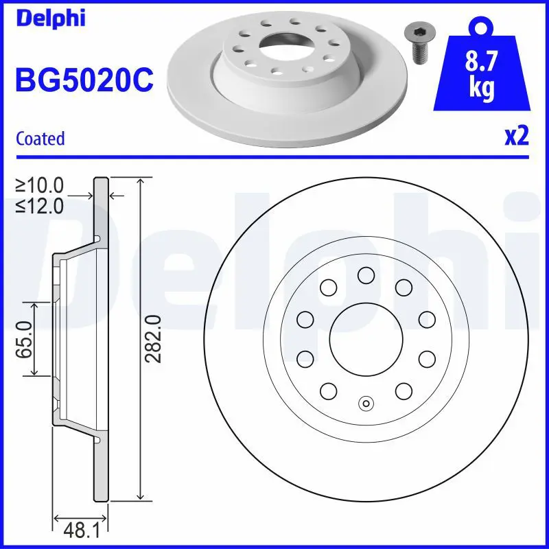 Bremžu diski DELPHI BG5020C