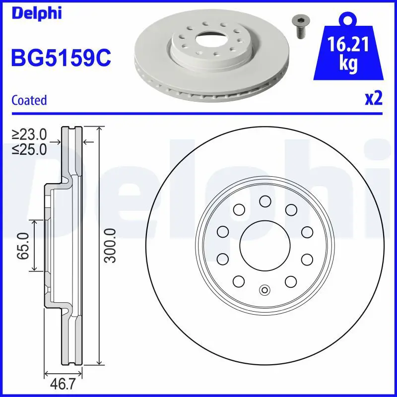 Bremžu diski DELPHI BG5159C