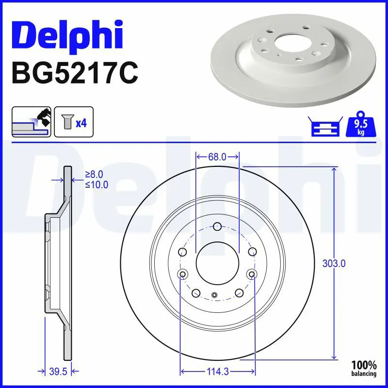 Bremžu diski DELPHI BG5217C