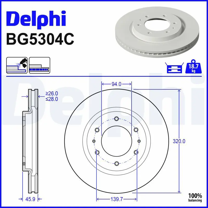 Bremžu diski DELPHI BG5304C