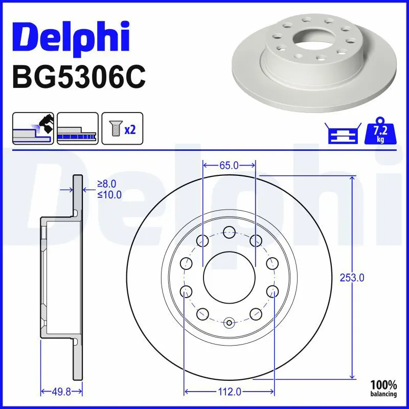 Bremžu diski DELPHI BG5306C