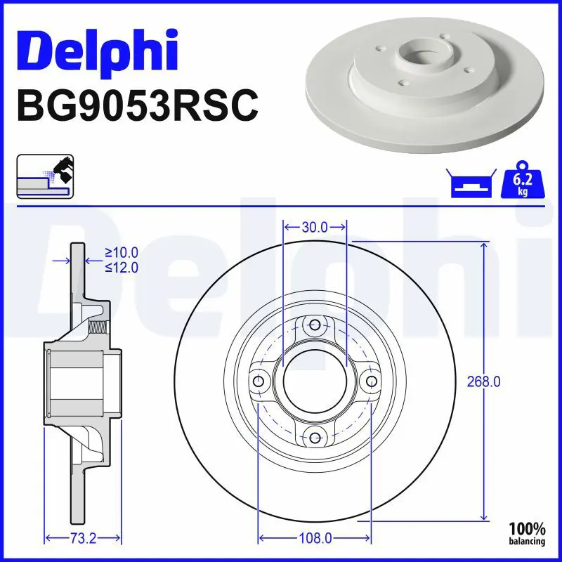 Bremžu diski DELPHI BG9053RSC