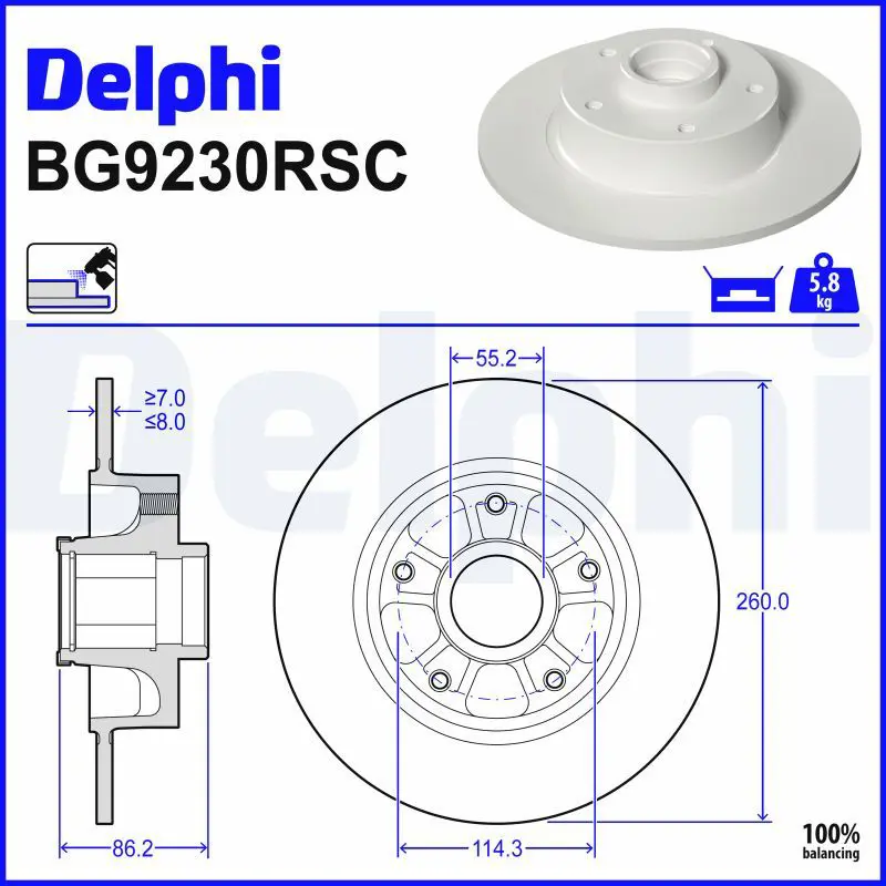 Bremžu diski DELPHI BG9230RSC