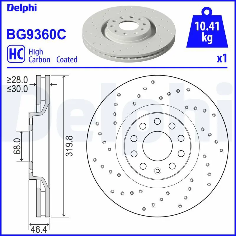 Bremžu diski DELPHI BG9360C