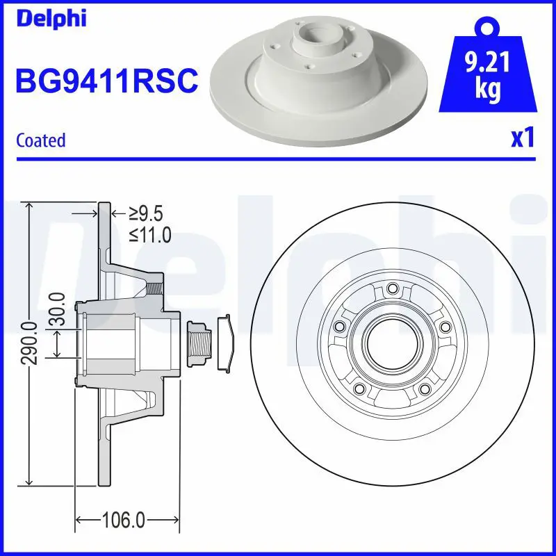 Bremžu diski DELPHI BG9411RSC