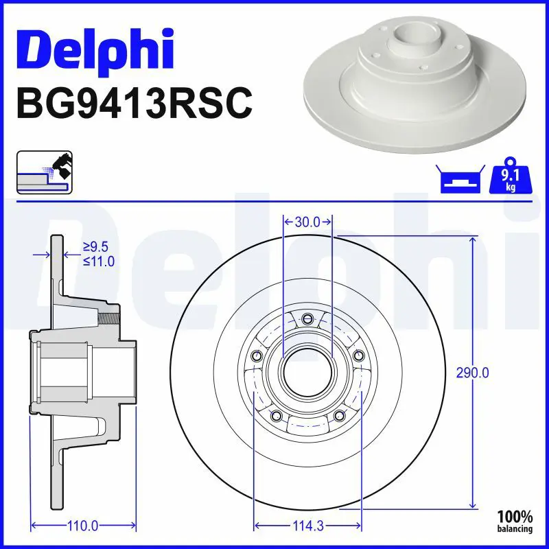 Bremžu diski DELPHI BG9413RSC