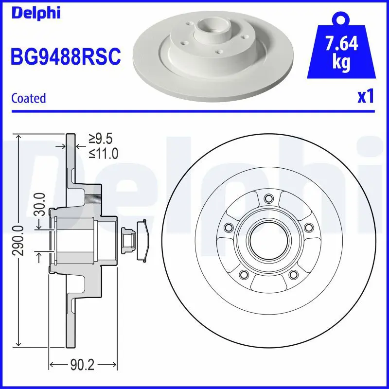 Bremžu diski DELPHI BG9488RSC
