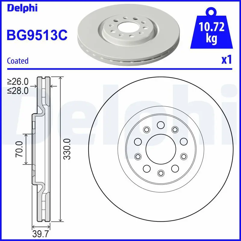Bremžu diski DELPHI BG9513C