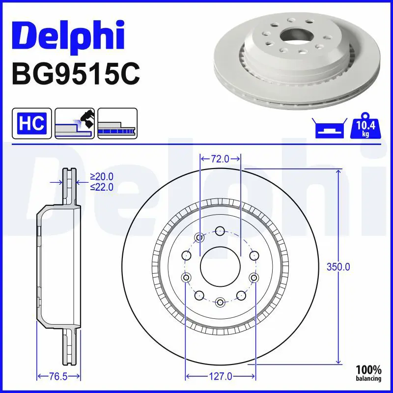 Bremžu diski DELPHI BG9515C