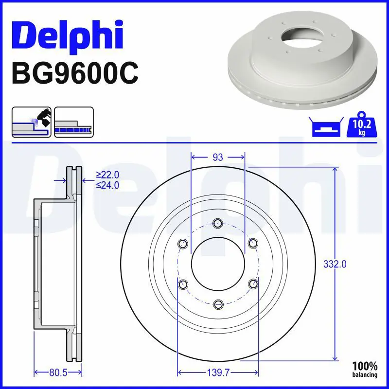 Bremžu diski DELPHI BG9600C