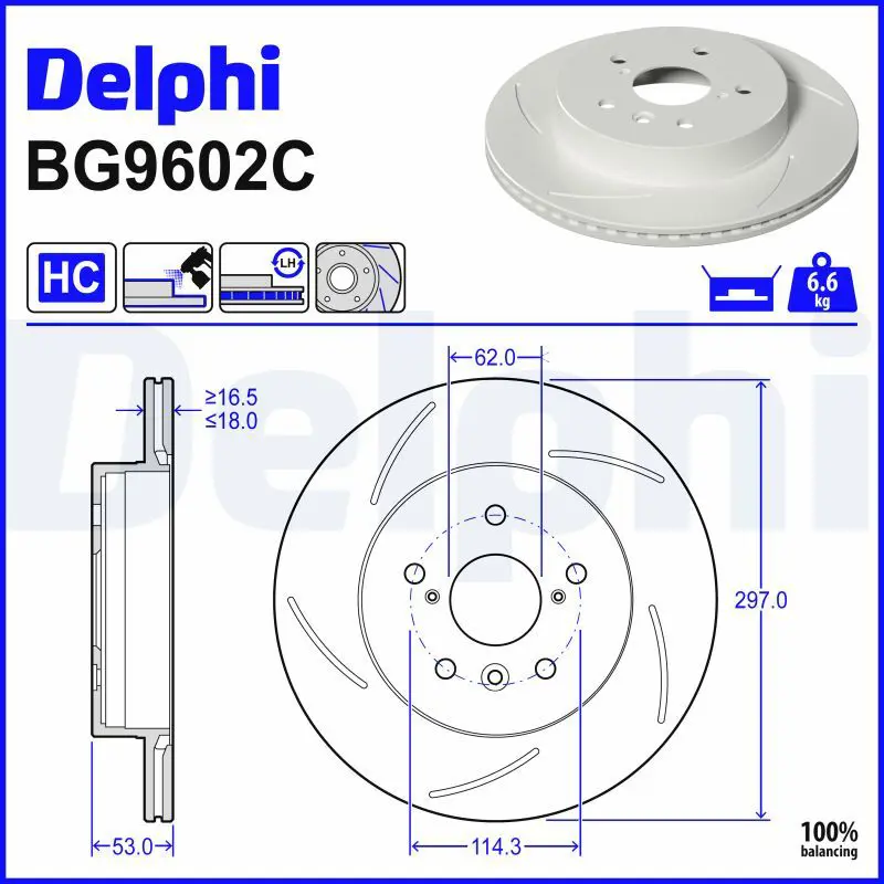 Bremžu diski DELPHI BG9602C