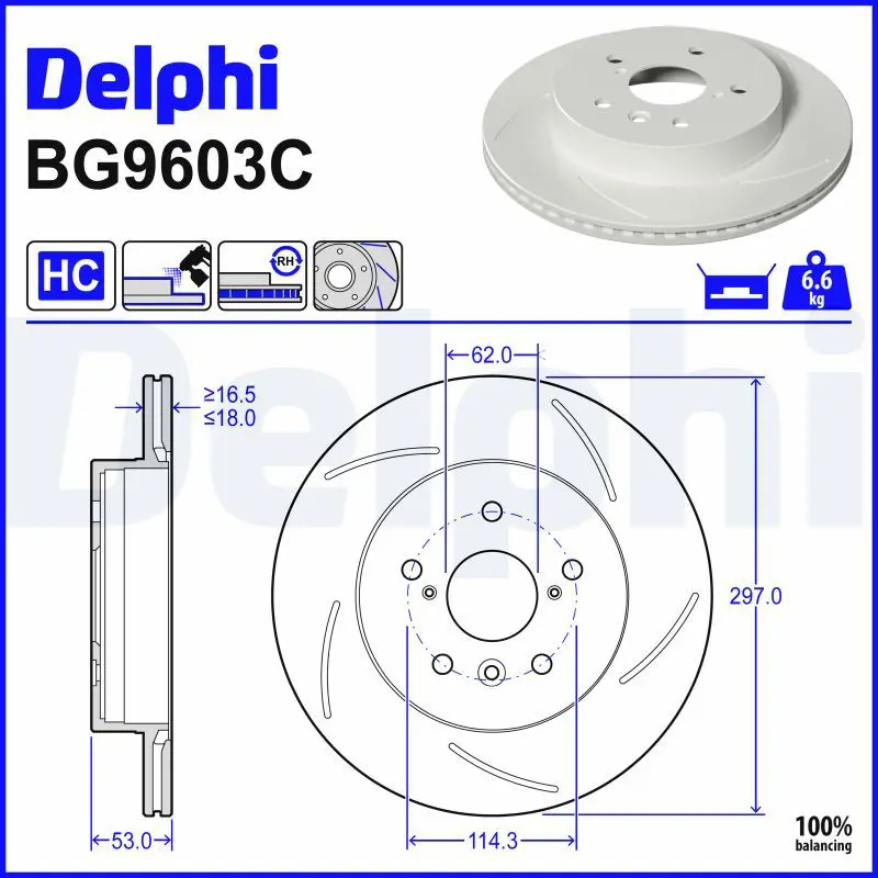 Bremžu diski DELPHI BG9603C