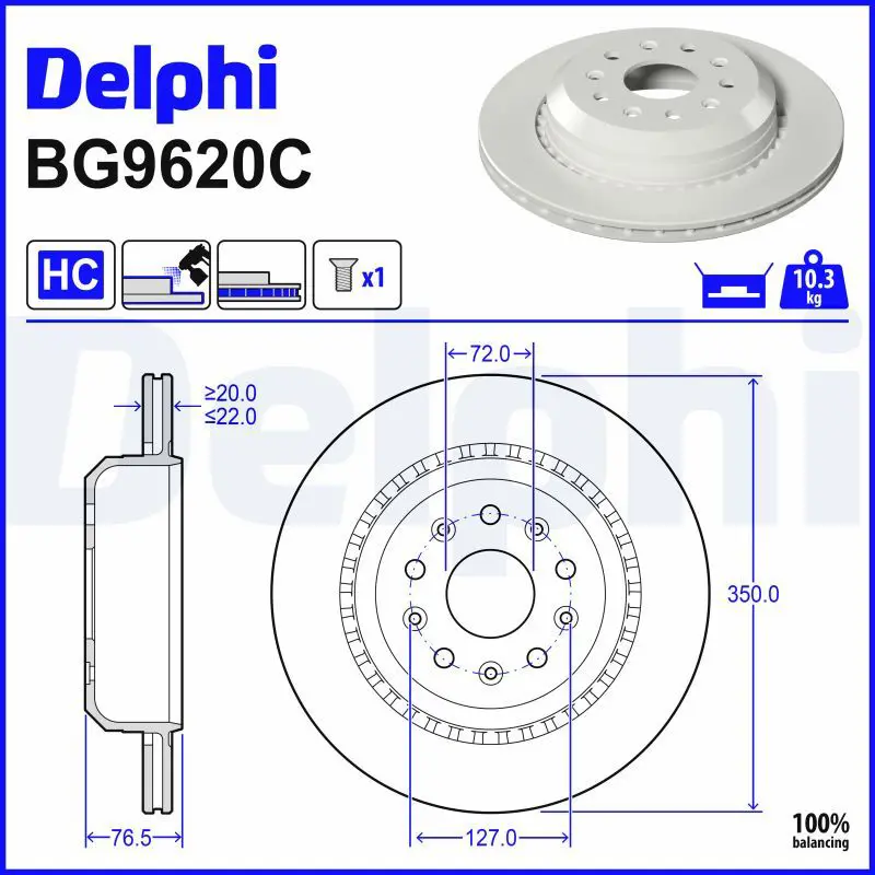 Bremžu diski DELPHI BG9620C