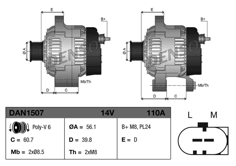Ģenerators Denso DAN1507
