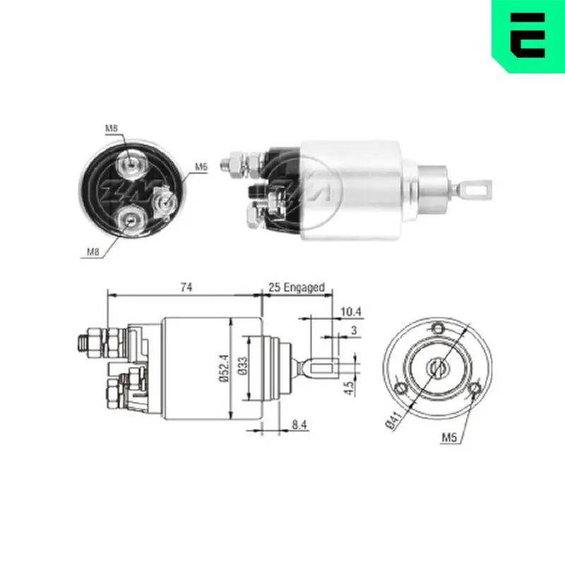 Solenoid Switch, starter ERA ZM1381