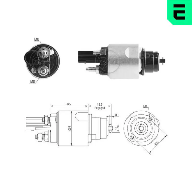 Solenoid Switch, starter ERA ZM3498