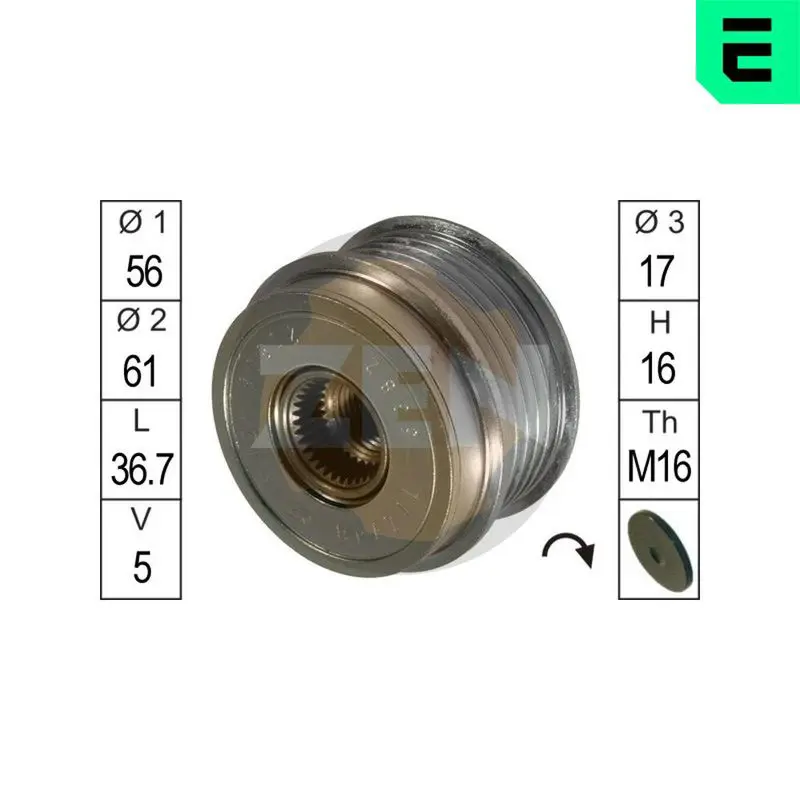 Alternator Freewheel Clutch ERA ZN5382