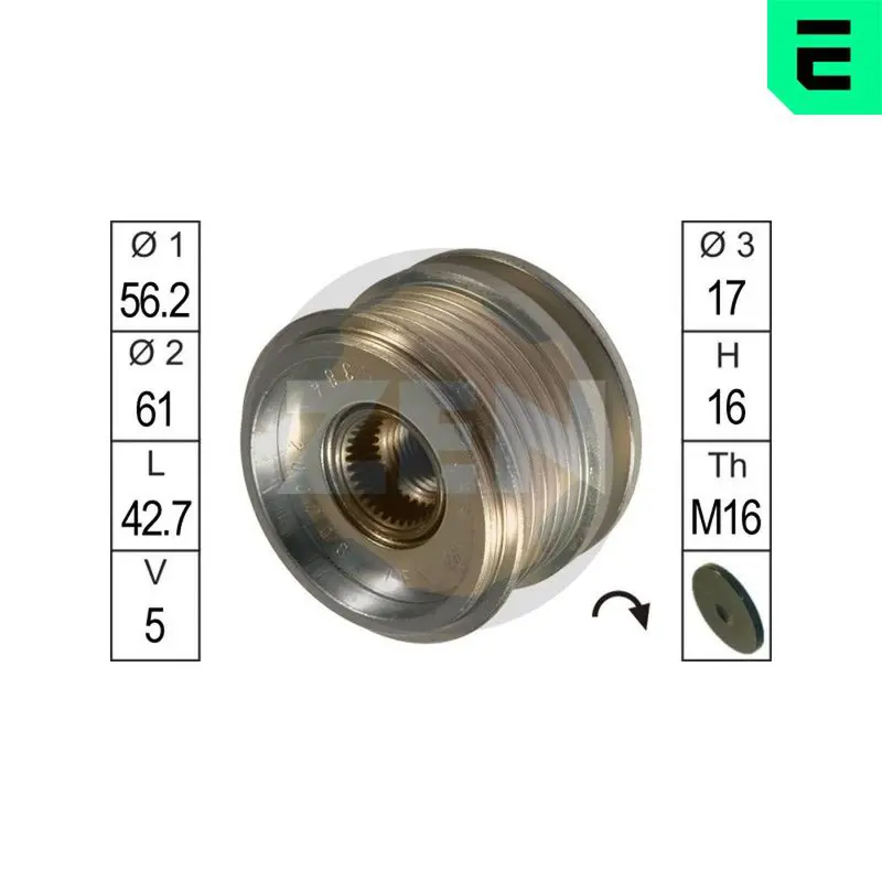 Alternator Freewheel Clutch ERA ZN5384