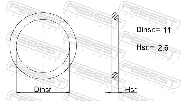 Gasket, coolant pipe FEBEST 23400030