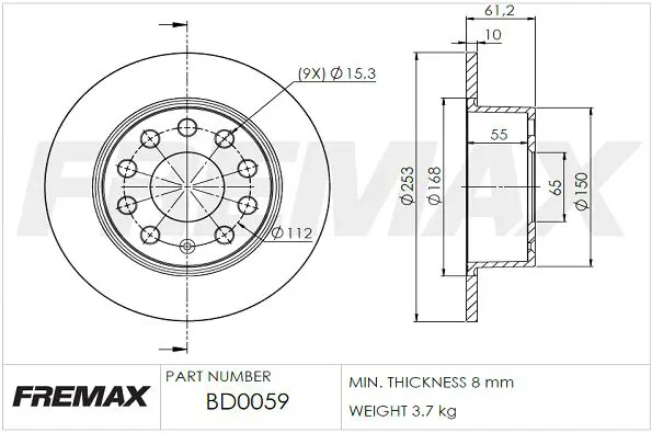 Brake Disc FREMAX BD0059