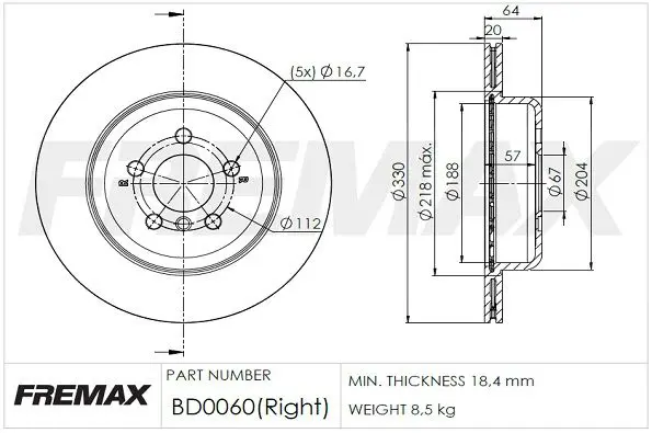 Brake Disc FREMAX BD0060