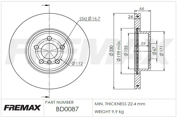 Brake Disc FREMAX BD0087
