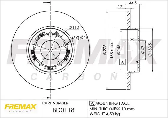 Bremžu diski FREMAX BD0118