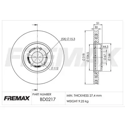 Brake Disc FREMAX BD0217
