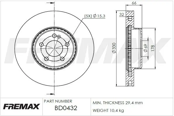 Brake Disc FREMAX BD0432