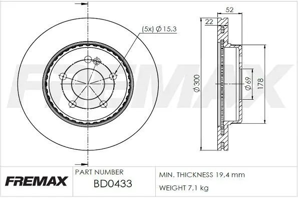 Brake Disc FREMAX BD0433