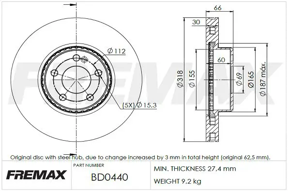 Brake Disc FREMAX BD0440