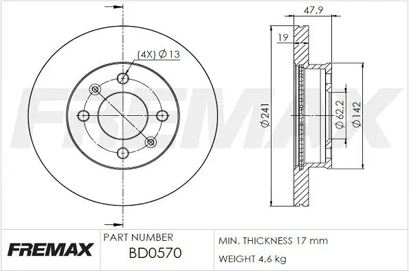 Bremžu diski FREMAX BD0570