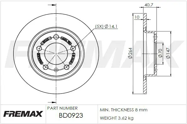 Bremžu diski FREMAX BD0923