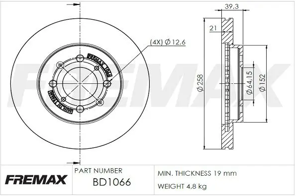 Bremžu diski FREMAX BD1066