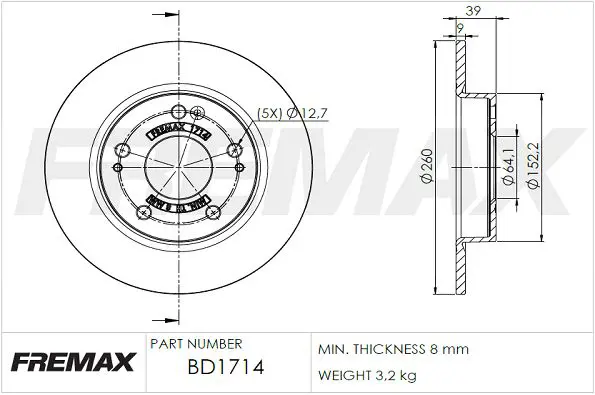 Bremžu diski FREMAX BD1714