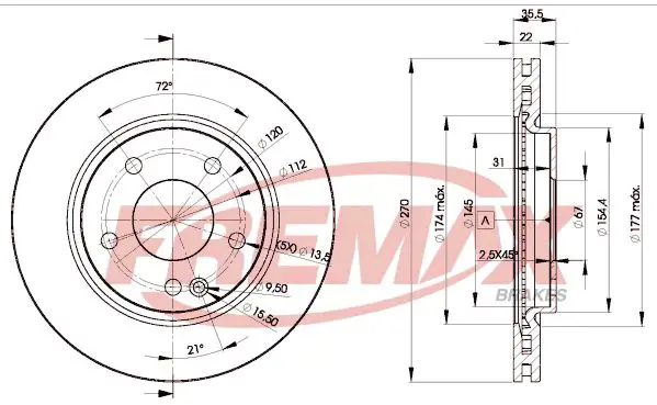 Bremžu diski FREMAX BD2112