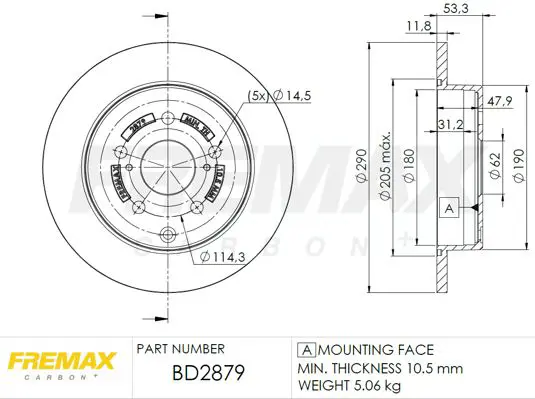 Bremžu diski FREMAX BD2879